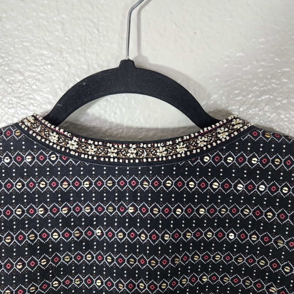 Soft Surroundings Beaded And Sequin Embroidered Jacket Size L - Picture 7 of 12